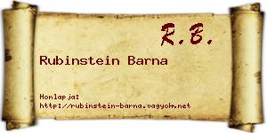 Rubinstein Barna névjegykártya